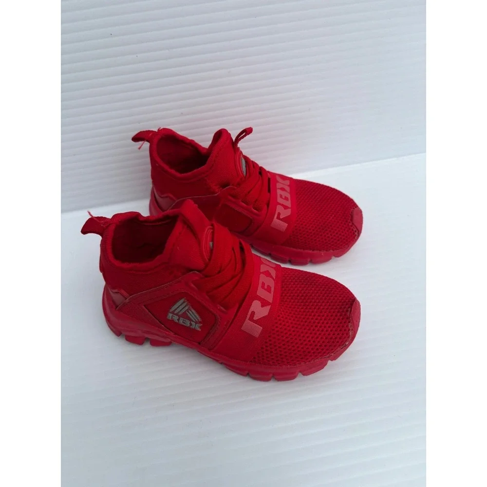 Reebok Toddler Sneakers Red Mesh Lace-Up Size 6 Athletic Shoes